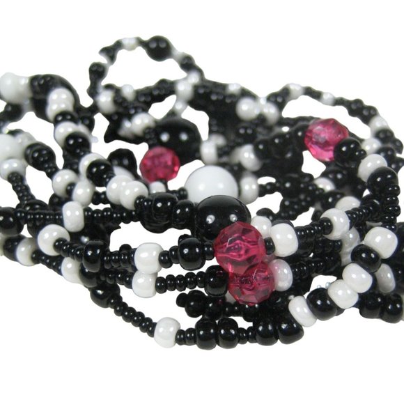 Asymmetrical Necklace Plastic Beaded 54 inch Strand Jewelry Fashion NO CLASP - Picture 1 of 6